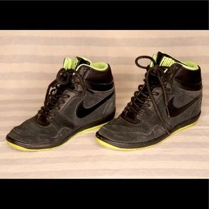 Vintage Nike Sky High Hidden Wedge Black Suede